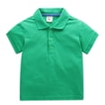 thumbnail image 1 of MXIEZI 1-10 Years Girls Boys Lapel Tees T-Shirts Summer Cotton Bottom Shirt for Kids Baby Unisex Short Sleeve Tops, 1 of 9