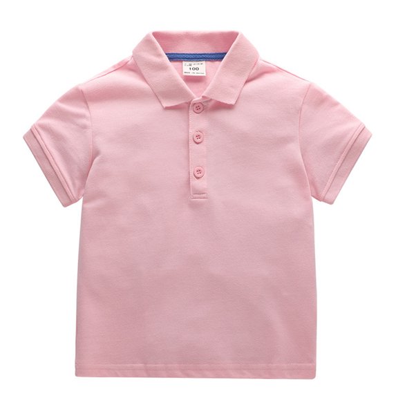 MXIEZI 1-10 Years Girls Boys Lapel Tees T-Shirts Summer Cotton Bottom Shirt for Kids Baby Unisex Short Sleeve Tops