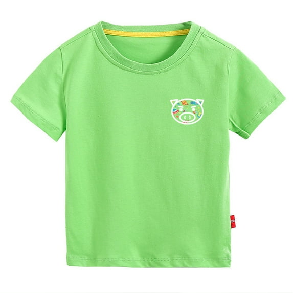MXIEZI 1-10 Years Old Kids Baby T-Shirts Pullover Tops for Boys Cartoon Printing Tees Cotton Short-Sleeved T-Shirts for Toddlers Soft and Breathable Summer Casual Wear