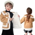 thumbnail image 1 of MXIEZI 1-12 Y Girls Leather Outerwear Girls Fall Winter Padded Windproof Thick Warm Coats for Kids Toddler Fleece Lined Jacket, 1 of 8