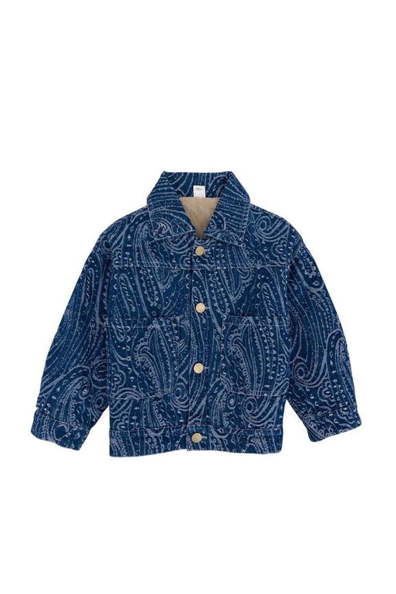 1-12 Years Boys Jeans Tops for Baby Boys Denim Fleece Jackets Kids Fall Winter Thickened Toddler Button Padded Cowboy Outwear