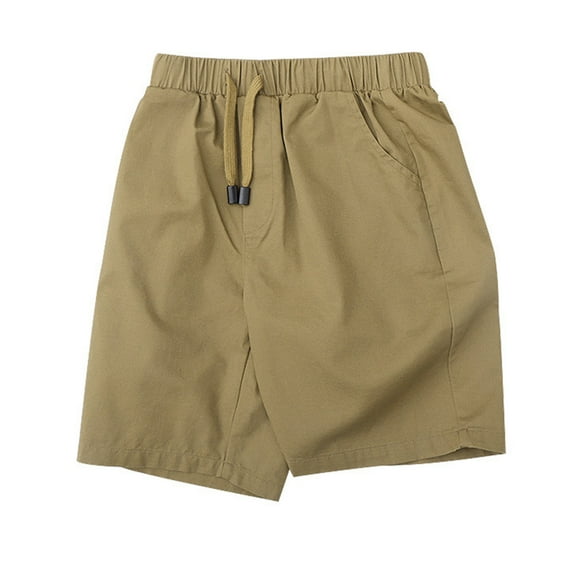 MXIEZI 1-14 Years Boys Shorts Summer Cotton Shorts Teen Casual Pants Shorts Kids Solid Color with Pockets Shorts