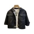 thumbnail image 1 of MXIEZI 1-14T Kids Toddler Boys Fall Spring Leather Coat Jacket Baby Zip up Casual Outerwear, 1 of 8