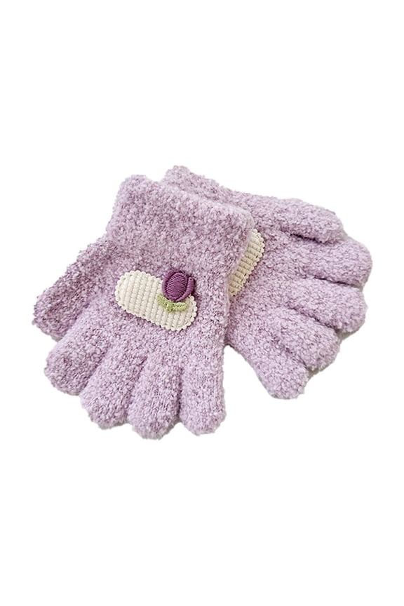 1-3T Baby Girls Winter Mittens Gloves Toddler Boys Thick Warm Knit Fleece Lined Gloves