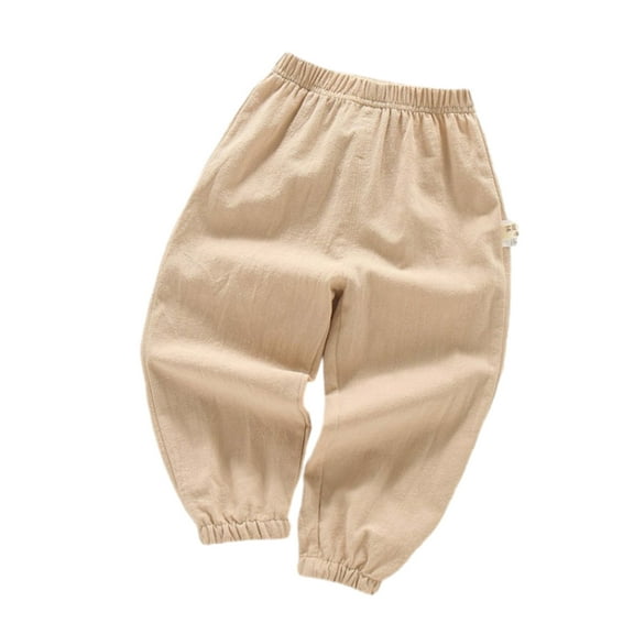 MXIEZI 1-5 Years Baby Boys Casual Pants for Toddler Solid Colour Fashion Elastic Waist Anti-Mosquito Sweatpants Summer Jogger Trousers