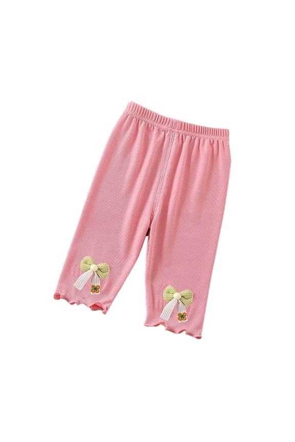 1-6 Years Baby Girls Skinny Stretch Cropped Trousers Toddler Cartoon Footless Leggings Pants