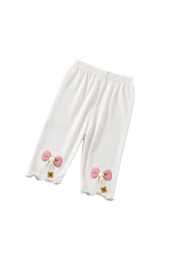 1-6 Years Baby Girls Skinny Stretch Cropped Trousers Toddler Cartoon Footless Leggings Pants