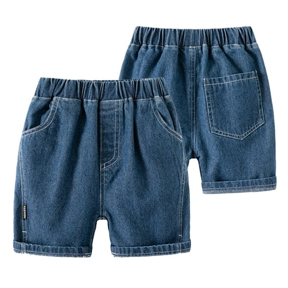 MXIEZI 1-8 Years Boys Denim Shorts Summer Casual Short Pants Toddler Kids Elastic Waist Jeans Shorts