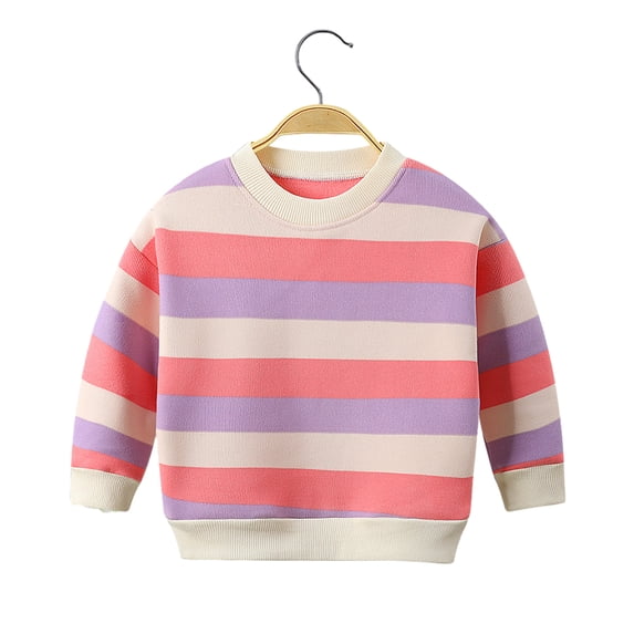 MXIEZI 1-9 Years Boys Girls Cartoon Pullover Tops Toddler Warm Padded Sweatsuit Fall Winter Warm Long-Sleeved Bottoming Shirt for Baby Kids Fleece Sweatshirt
