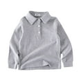 thumbnail image 1 of MXIEZI 1-9 Years Old Little Girls Boys T-Shirts Solid Colours Spring Fall Pullover Tops for Toddler Kids Long Sleeve Unisex Tees Shirts, 1 of 8