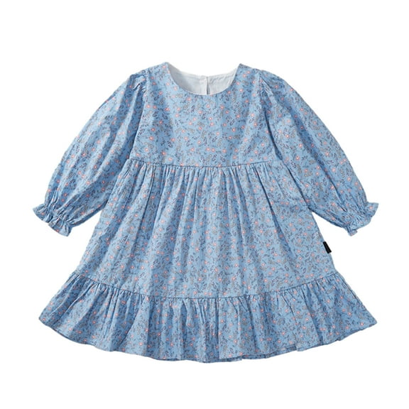 MXIEZI 18 Months-6 Years Girl's Casual Dress Toddler Kids Long Sleeve Dresses Baby Spring Fall Crewneck Sundress for Girls