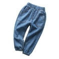 thumbnail image 1 of MXIEZI 2-10Y Boys Denim Pants Kids Jogger Sweatpants Teen Elastic Trousers, 1 of 9