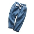 thumbnail image 1 of MXIEZI 2-10Y Boys Denim Pants Kids Jogger Sweatpants Teen Elastic Trousers, 1 of 8