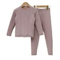 thumbnail image 1 of MXIEZI 3-12 Years Boys Girls Fall Winter Warm Crewneck Fleece Thermal Top and Bottom 2PCS Outfit for Kids Baby Thermal Underwear Set, 1 of 9