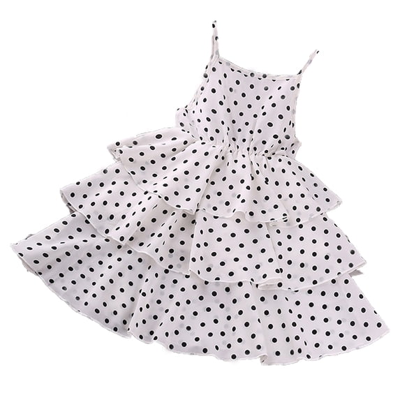 MXIEZI 3-12 Years Girls Halter Dress Kids Cotton Beach Tutu Sundress Toddle Summer Polka Dot Princess Dresses