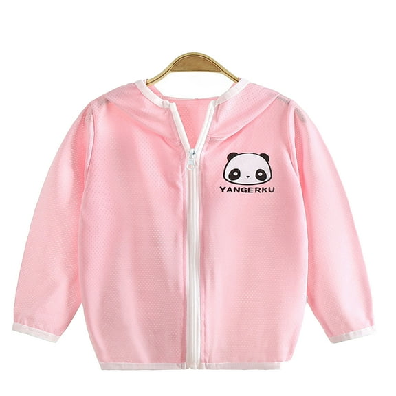 MXIEZI 3-12 Years Kids Unisex Ice Silk Sun Protection Jacket Boys Girls Toddler Summer Cartoon Print Sunsuits Baby Sun Shirt Light Air Conditioning Shirt Beach