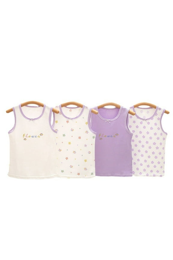 3-8 Years Little Girls Comfort Breathable Tanks Tops Underwear for Toddler Kids Soft Sleeveless Undershirt Cotton Vest
