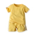 thumbnail image 1 of MXIEZI 3M -4Y Boys Girls 2PCS Cotton Tees Outfits Summer Toddler Newborn Short Sleeve T-Shirt Tops Elastic Waistband Shorts Set Baby Clothes, 1 of 9
