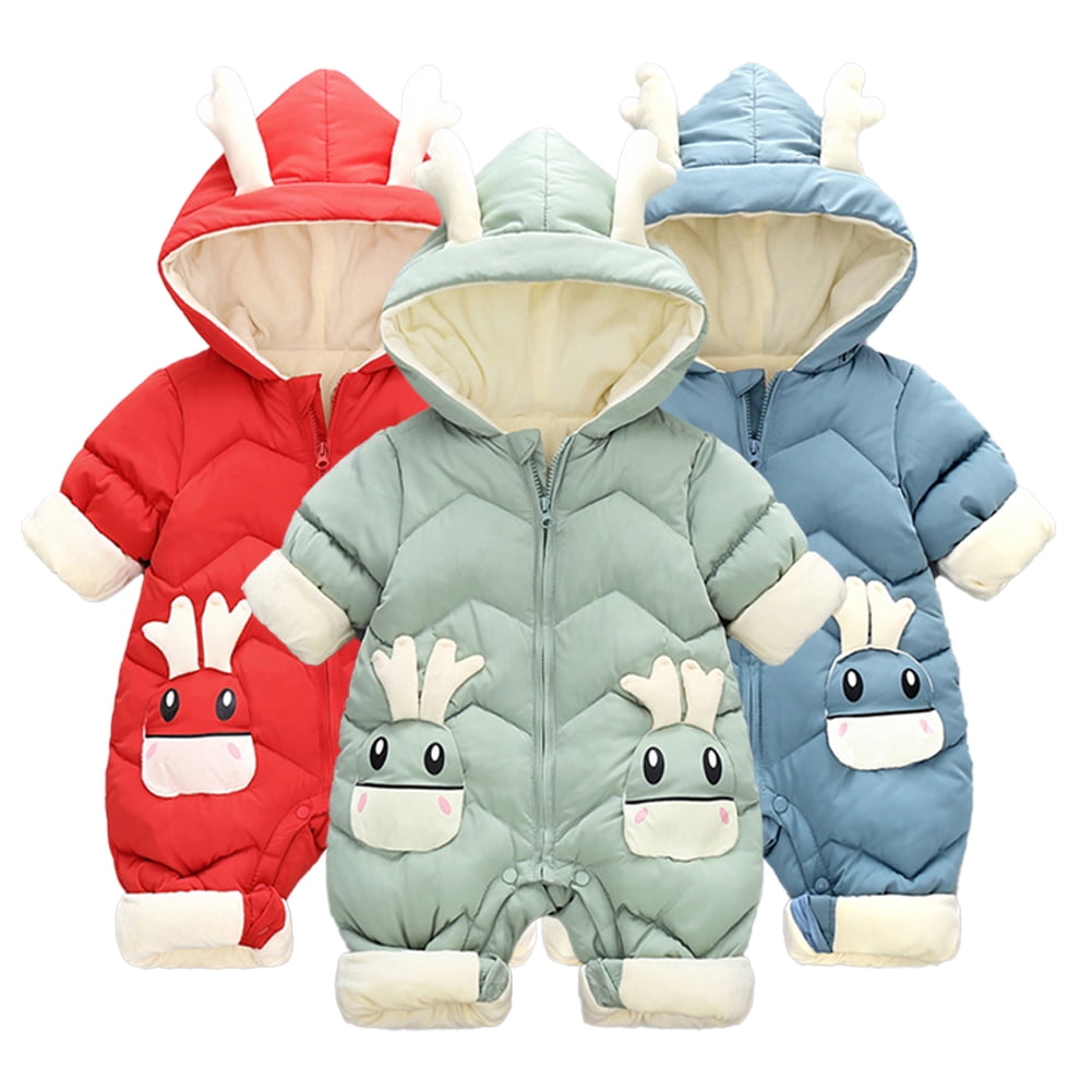 MXIEZI 6-24 Months Newborn Baby Girls Boys Cartoon Jumpsuits Infant Fall Winter Cotton Onesies Bodysuit