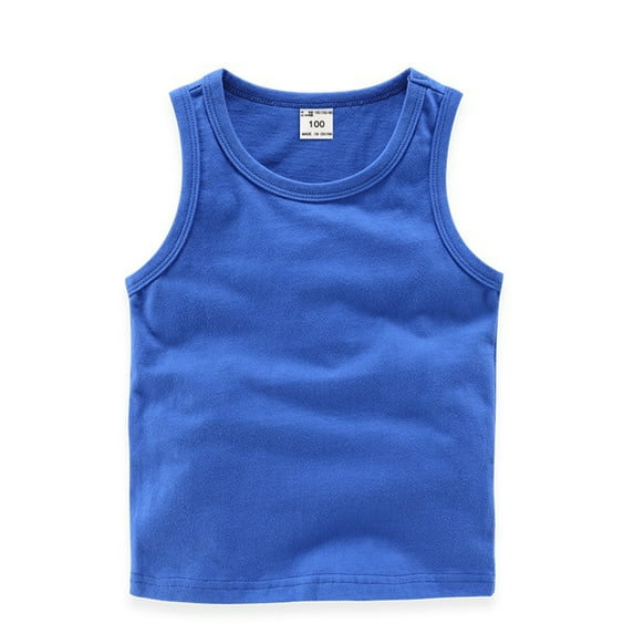 MXIEZI 9M-10T Girls Boys Summer T-Shirt Vest Clothes Kids Solid Color Sleeveless Bottoming Shirt Sweat Absorbent Waistcoat Tops for Toddler Baby
