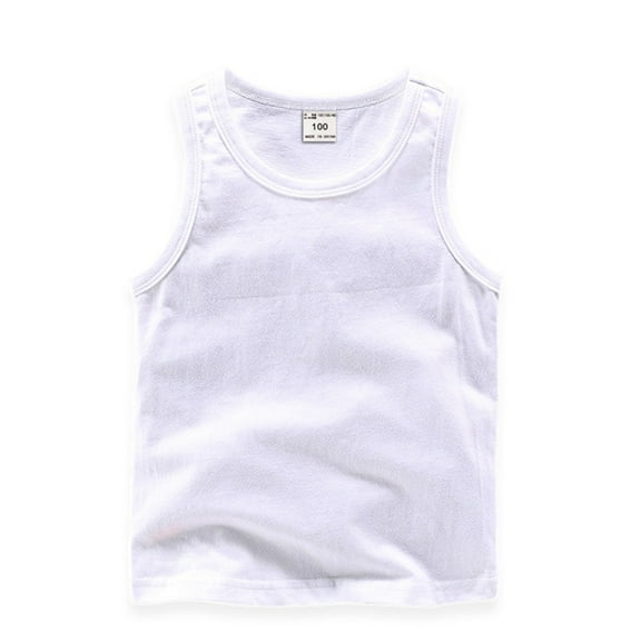 MXIEZI 9M-10T Girls Boys Summer T-Shirt Vest Clothes Kids Solid Color Sleeveless Bottoming Shirt Sweat Absorbent Waistcoat Tops for Toddler Baby