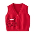 thumbnail image 1 of MXIEZI 9M - 5Y Baby Boys Girls Sweater Vest Toddler Cotton Sleveeless Jacket Autumn Winter Unisex Knitted Vests Embroidery Uniform Waistcoat, 1 of 8