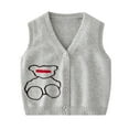 thumbnail image 1 of MXIEZI 9M - 5Y Baby Boys Girls Sweater Vest Toddler Cotton Sleveeless Jacket Autumn Winter Unisex Knitted Vests Embroidery Uniform Waistcoat, 1 of 8
