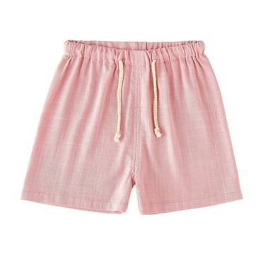 MXIEZI Baby Boys Girls Cotton Shorts Infant Summer Cotton Linen Shorts for 1M-6 Years Old Toddler Kids Elastic Waist Shorts