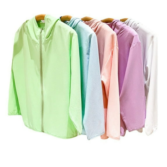 MXIEZI Baby Boys Girls Sun Protection Clothing Sun-Shading Anti-Ultraviolet Long Sleeve Sunscreen Jacket for 2-12T for Toddle Kids Hoodie Coats Sun Shirt