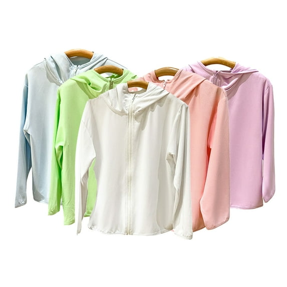 MXIEZI Baby Boys Girls Sun Protection Clothing Sun-Shading Anti-Ultraviolet Long Sleeve Sunscreen Jacket for 2-12T for Toddle Kids Hoodie Coats Sun Shirt