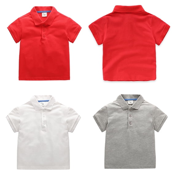 MXIEZI Baby Boys Girls T-Shirt 1-10T Toddle Short-Sleeved Lapel Tees Pullover Summer Solid Color Comfortable Soft T-Shirt