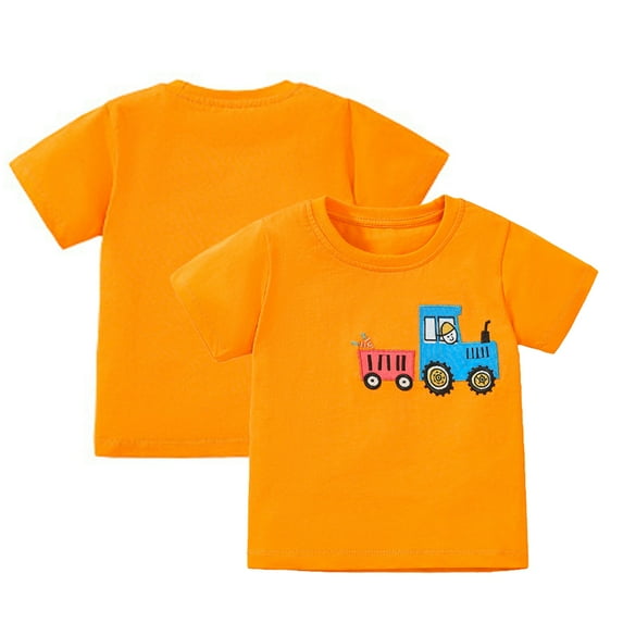 MXIEZI Baby Boys T-Shirt Toddler Summer Cartoon Short-Sleeve Tees Top Shirt 2-8 Years Kids Cotton Casual Pullover Shirt