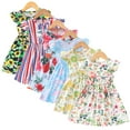 thumbnail image 1 of MXIEZI Baby Girls Flower Dress 18M-6Years Kids Ruffle Sleeve Dresses Sundress Tutu Dresses Toddler Summer Short Sleeve Party Princess Dress, 1 of 8