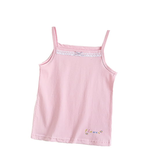 MXIEZI Baby Kids Girls Cami Tops Printed Camisoles for 3-8T Toddler Girls Comfort Soft Sleeveless Undershirts