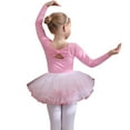 thumbnail image 1 of MXIEZI Baby Kids Girls Cotton Dance Outfit Spring Fall Comfort Gymnastics Practice Clothing with Skirt Long-Sleeved Leotards for Girls 3-11 Years, 1 of 8