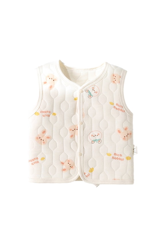 Baby Newborn Boys Girls Warm Cotton Vest Jacket, Infant Sleeveless Outwear Waistcoat 0-3Y