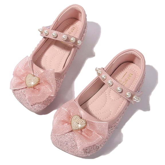 MXIEZI Baby Toddler Girls Dress Shoes for Spring Fall Summer Soft Sole Dress Flats Girls Bowknot Fashion Princess Shoes for Little Big Kids