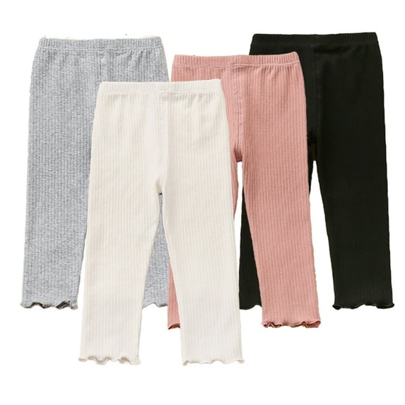 MXIEZI Baby Toddler Stretch Legging Pants Girls Solid Color Tights Pants for 1-5 Year Kids Long Pant