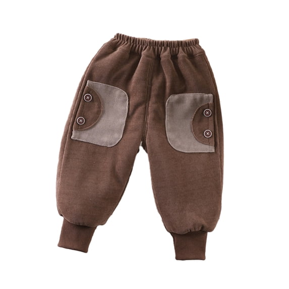 MXIEZI Boys Girls Fall Winter Warm Snow Pants Kids Thickened Padded Trousers Infant Toddler Cotton Pants Fleece Sweatpants for 5 Months-6 Years old