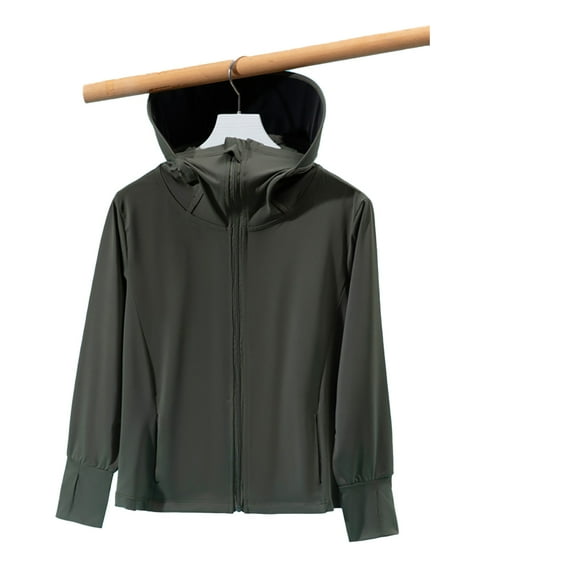 MXIEZI Boys Girls UPF 50+ Hooded Sun Protection Jacket for Kids Toddler Summer Long Sleeve Sun Shirt Youth Rash Protection Guard Solid Colours Sunsuits for 3-14 Years