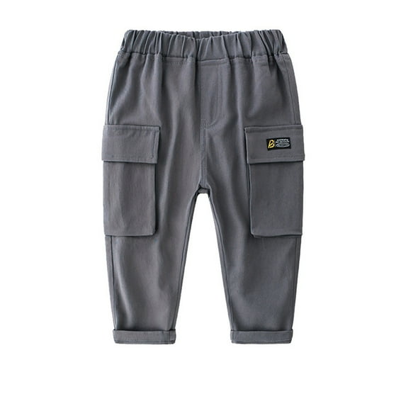 MXIEZI Boys Joggers Pants Baby Toddler Elastic Waist Casual Pants 2-8 Years Kids Bottom Trousers