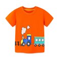thumbnail image 1 of MXIEZI Boys T-Shirts Summer Cartoon Short-Sleeved Shirts for 2-8 Years Toddler Kids Cotton Crewneck Pullover Tees Tops, 1 of 6
