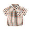 thumbnail image 1 of MXIEZI Cotton Plaid Button-Down Shirt for Baby Boys 1-8 Years old Short Sleeve with Pocket Casual Summer Tops for Kids, 1 of 8