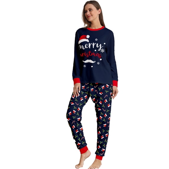 MXIEZI Family Matching Outfits Mommy and Me Pajamas Matching Set Long Sleeve Christmas Loungwear Set