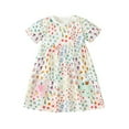 thumbnail image 1 of MXIEZI Girls Floral Print Dress for 2-8T Summer Cotton Sundress for Baby Kids A-Line Short-Sleeved Princess Dress, 1 of 8