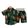 thumbnail image 1 of MXIEZI Hawaiian Outfits for Toddler Boys 1-4 Years old Summer 2-Piece Set with Short Sleeved Print Button Down Shirt and Matching Shorts, 1 of 9