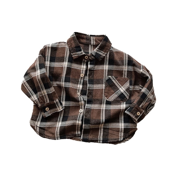 MXIEZI Kids Baby Boys Button down Shirt 1-7Y Toddler Long Sleeve Stripes Shirts Tees Tops Classic Casual Spring Fall Clothes