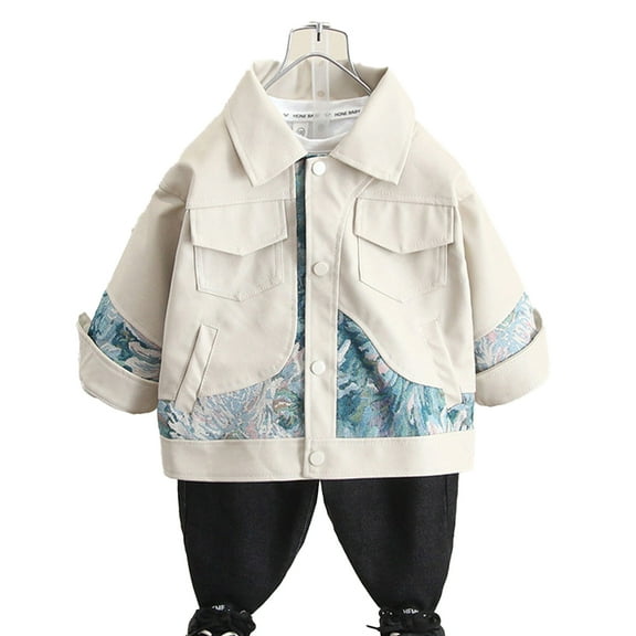 MXIEZI Kids Boys Fall Spring Zip up Casual Coat Toddler Baby Leather Jacket Outerwear 1-12T