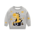 thumbnail image 1 of MXIEZI Kids Boys Long Sleeve Knit Pullover Sweater Cozy Crewneck Cartoon Jumper for Toddlers Fall Winter Tops Ages 3-11Y, 1 of 9