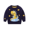 thumbnail image 1 of MXIEZI Kids Boys Long Sleeve Knit Pullover Sweater Cozy Crewneck Cartoon Jumper for Toddlers Fall Winter Tops Ages 3-11Y, 1 of 9